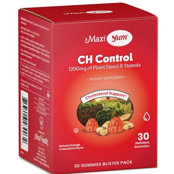 Maxi Health CH Control Gummies 30 Gummies 1200 mg Plant Sterols and Stanols Natural Orange Creamsicle Kosher Supplement