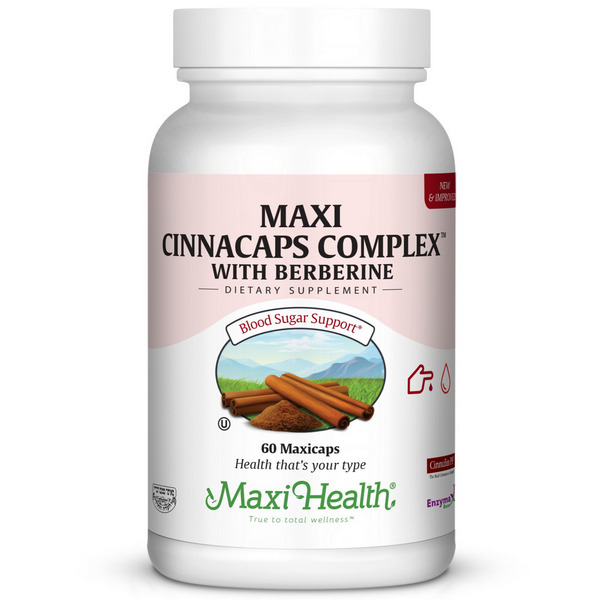 Maxi Health Maxi Cinnacaps Complex with Berberine 60 Capsules Blood Sugar Support Kosher Supplement