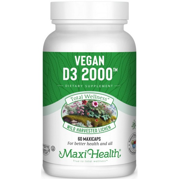 Maxi Health Vegan D3 2000 IU 60 Capsules Vegan Kosher Vitamin D3