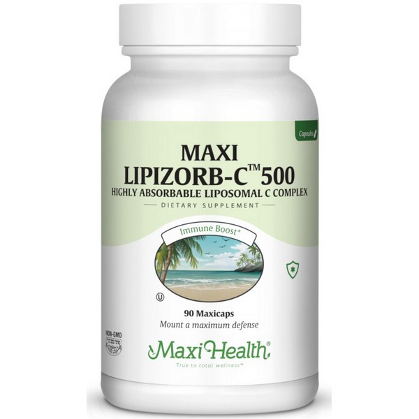 Maxi Health Maxi Lipizorb-C 500 90 Capsules Liposomal Vitamin C Kosher Supplement