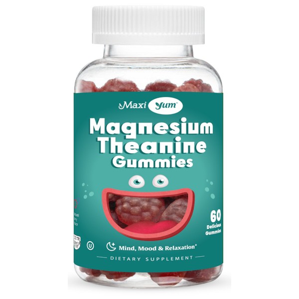 Maxi Health Maxi Yum Maxi Magnesium Theanine Gummies 60 Gummies Kosher Magnesium Supplement