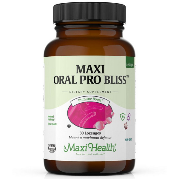 Maxi Health Maxi Oral Pro Bliss Kosher Probiotic Lozenges 30 Count Bubble Gum Flavor