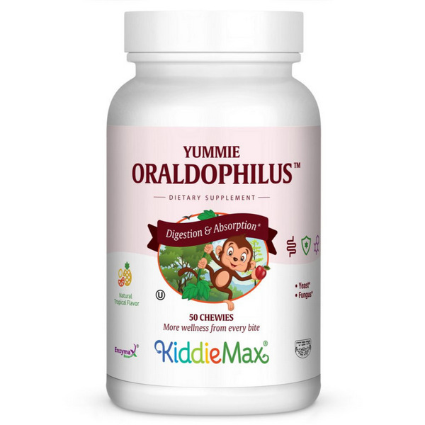 Maxi Health Yummie Oraldophilus Kosher Chewable Probiotic Tablets, Tropical Flavor, 50 Chewable Tablets
