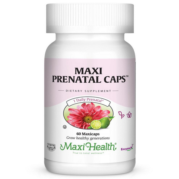 Maxi Prenatal Caps 60 Capsules – Kosher Prenatal Vitamin Bottle