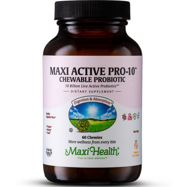 Maxi Health Maxi Active Pro 10 Chewable 60 Tablets Fruit Punch Probiotic