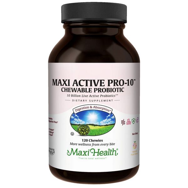 Maxi Health Maxi Active Pro 10 Chewable 120 Tablets Probiotic Supplement