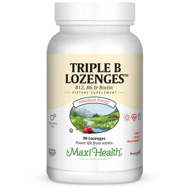 Maxi Health Triple B Lozenges B12 B6 Biotin 90 lozenges