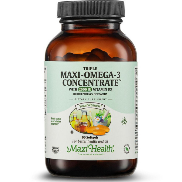 Maxi Health Triple Omega 3 Concentrate 2000 IU D3 90 Softgels