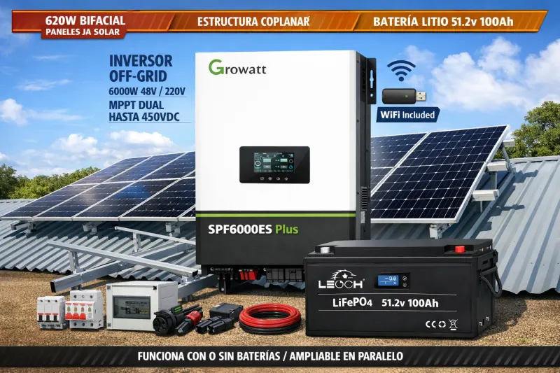 Kit Solar Off-Grid 6 kW con Batería de Litio