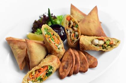 Samosa and Spring Roll Platter at CJ's Koinange
