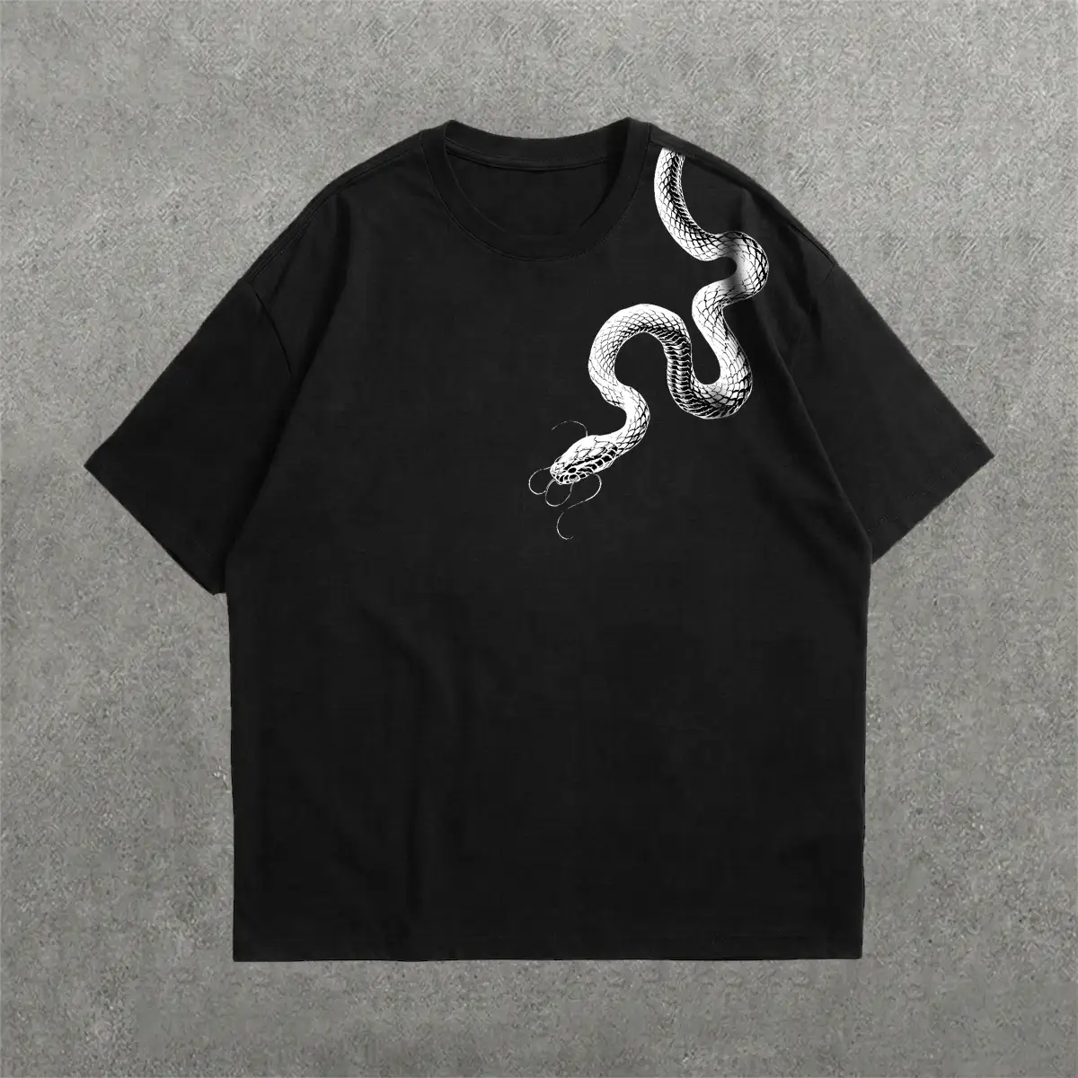 Deez Prints SNAKE DRP SHLDR detail view — drop shoulder