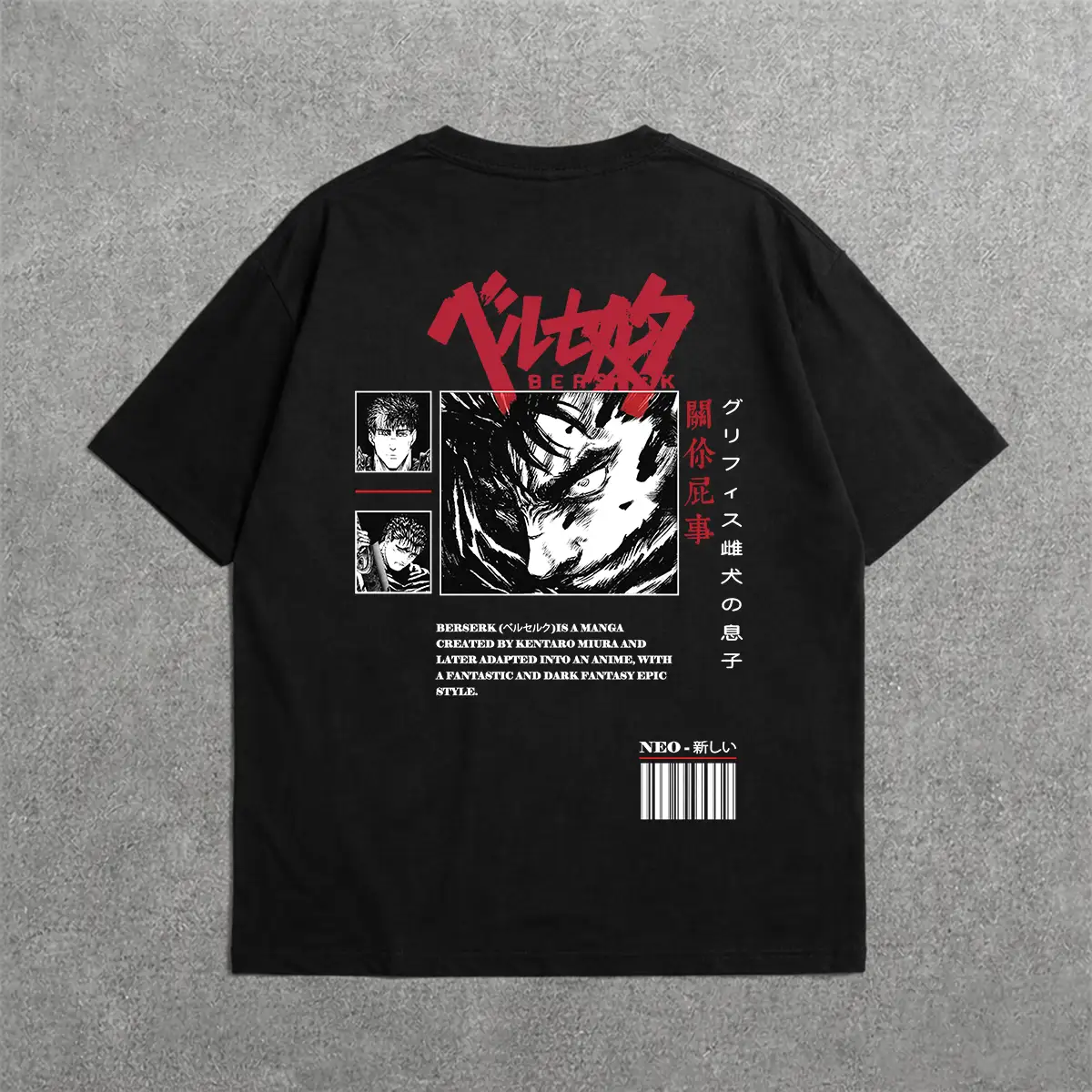 Deez Prints DEMON SLAYER HASHIRA DRP SHLDR detail view — drop shoulder