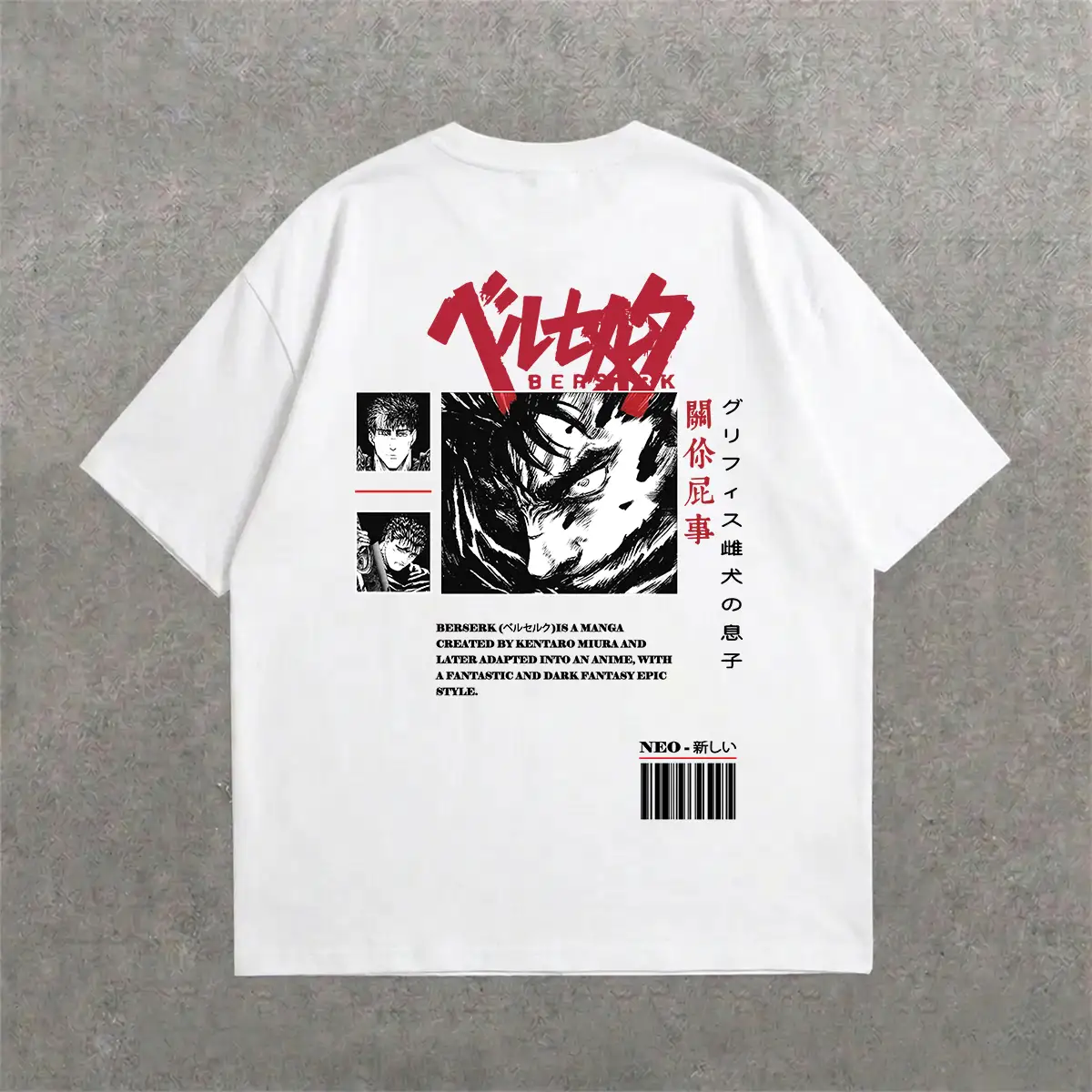 Deez Prints BERSERK DRP SHLDR detail view — drop shoulder
