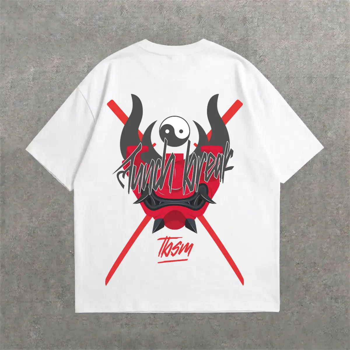 Deez Prints TBSM CALM DRP SHLDR detail view — drop shoulder