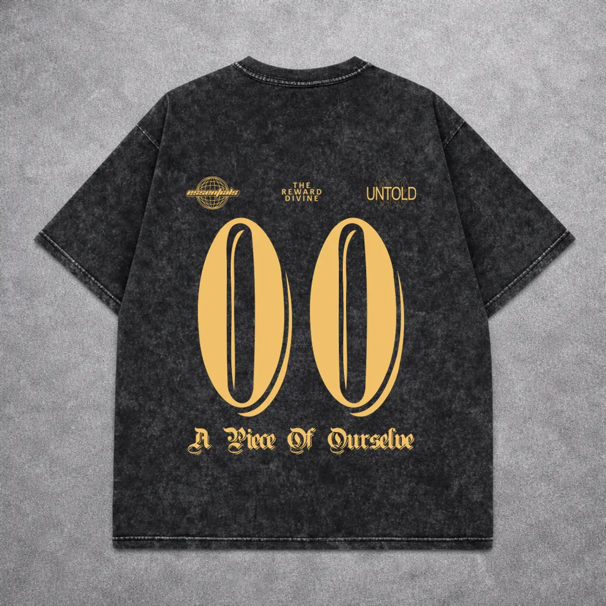Deez Prints DIVINE ACID WASH TEE detail view — acid wash