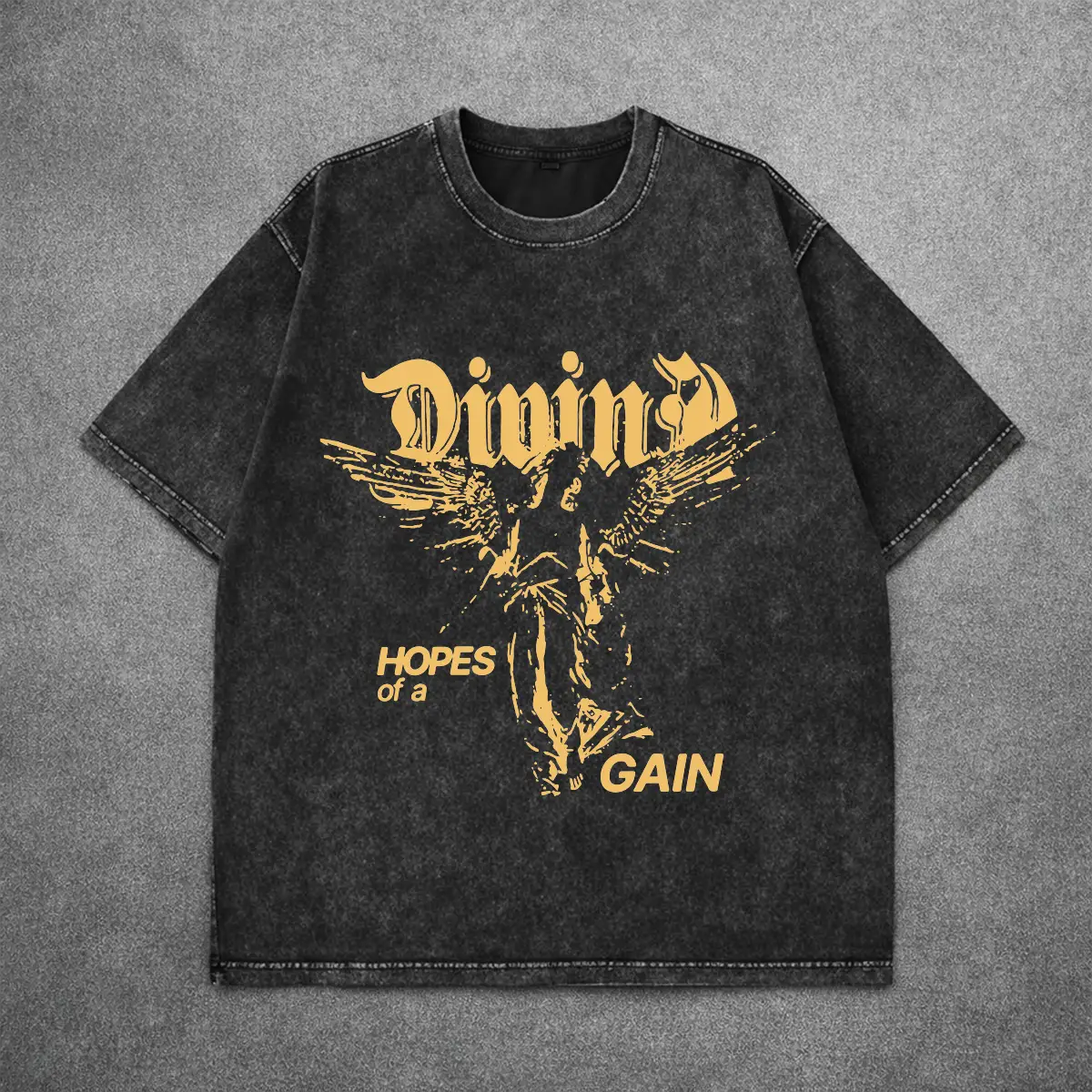 Deez Prints DIVINE ACID WASH TEE — acid wash