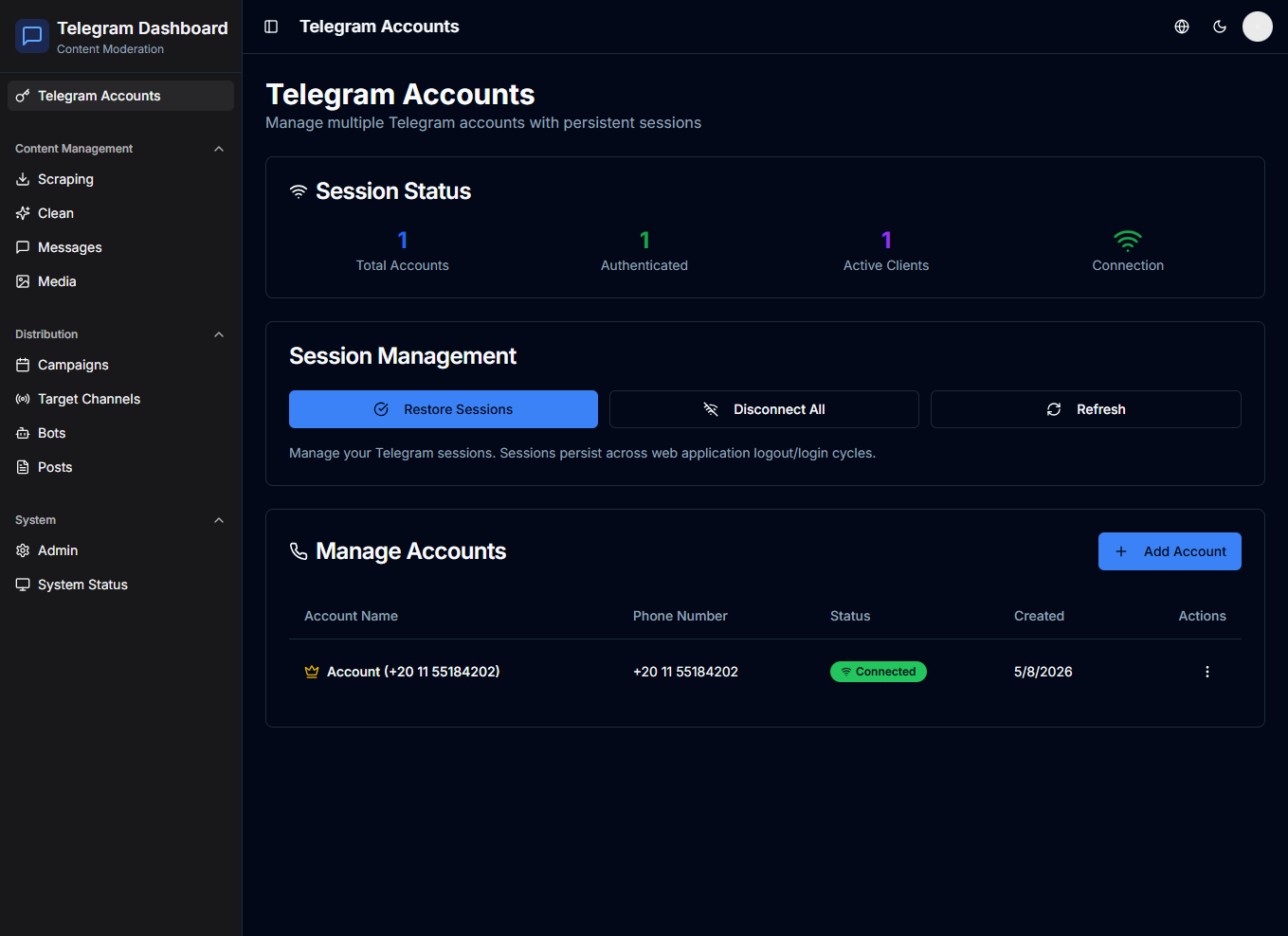 Telegram Content Management System - Image 2