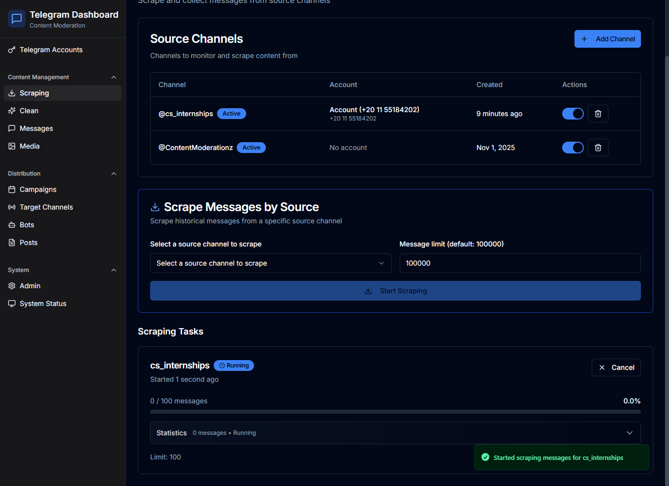 Telegram Content Management System - Image 3