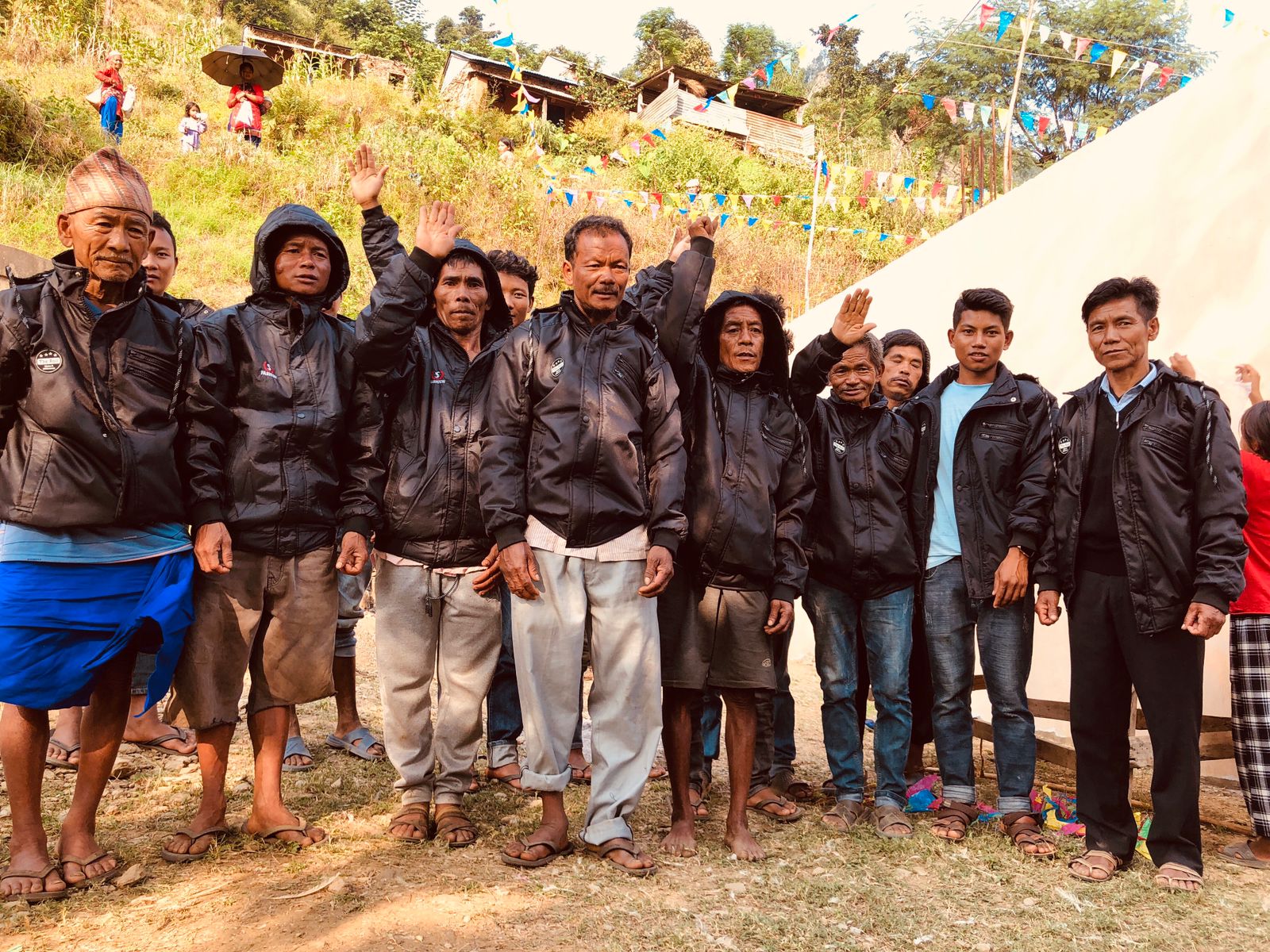 A group of people working together in Nepal