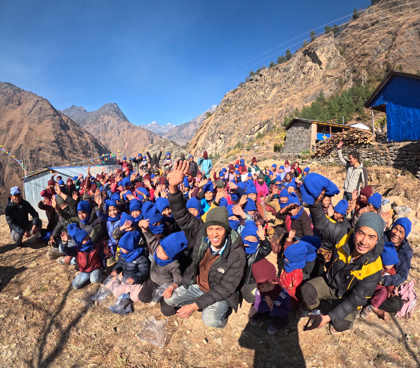 Child looking towards the mountains of Nepal