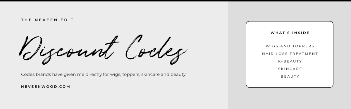 Discount codes and offers for wigs, hair toppers, K-beauty, skincare and beauty