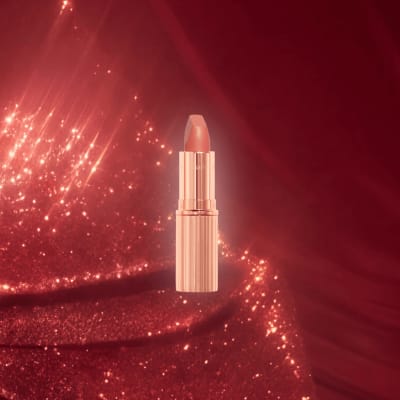 Charlotte Tilbury Matte Revolution lipstick in Pillow Talk Medium, full size, from the 2026 advent calendar