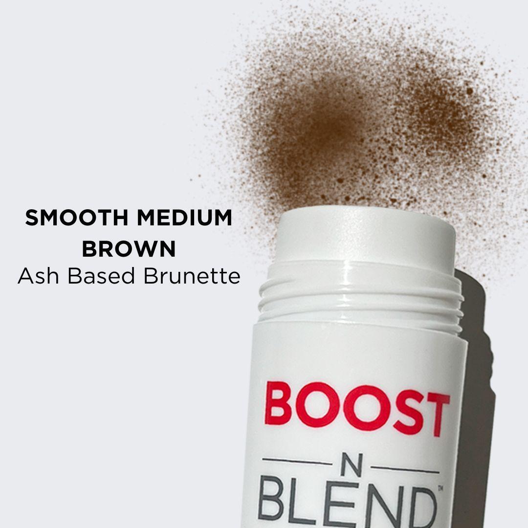 Boost N Blend cotton hair fibres in Smooth Medium Brown, 25g