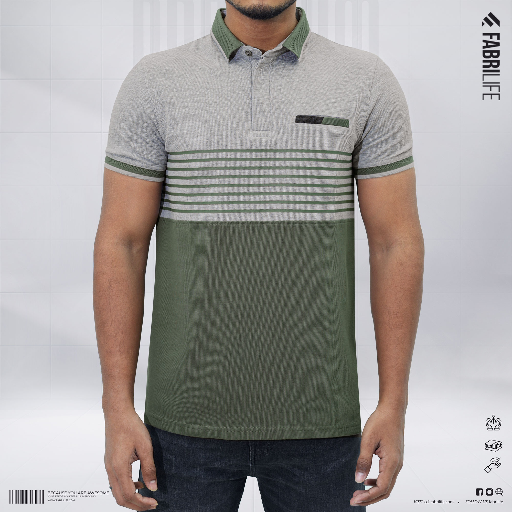 Premium Designer Edition Double PK Cotton Polo - Spectrum