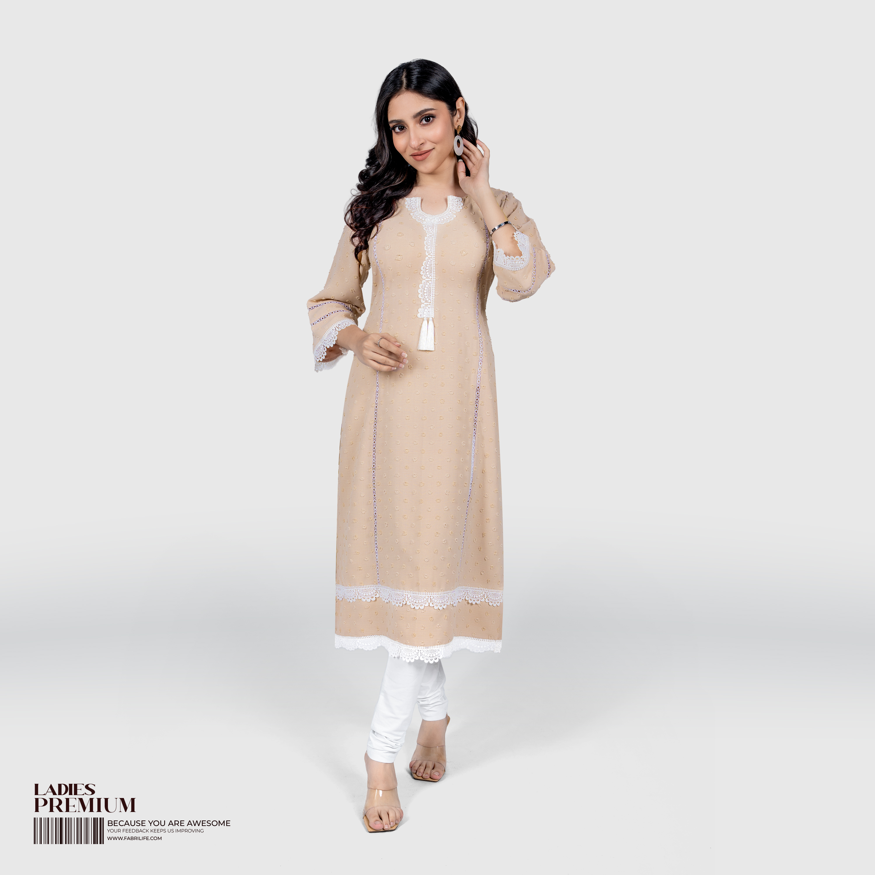 Women Premium Kurti - Oyster