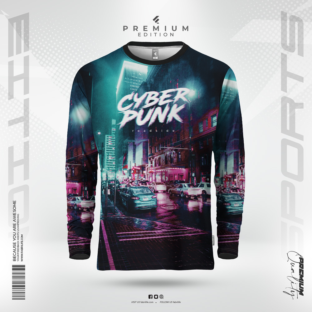 Mens Premium Sports Active Wear Full Sleeve T-shirt- Cyberpunk