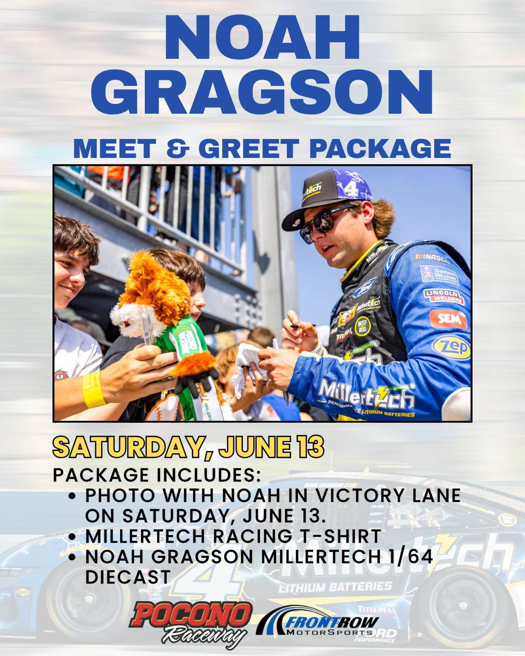 Noah Gragson Meet & Greet Package - Pocono Raceway - The Tricky Triangle