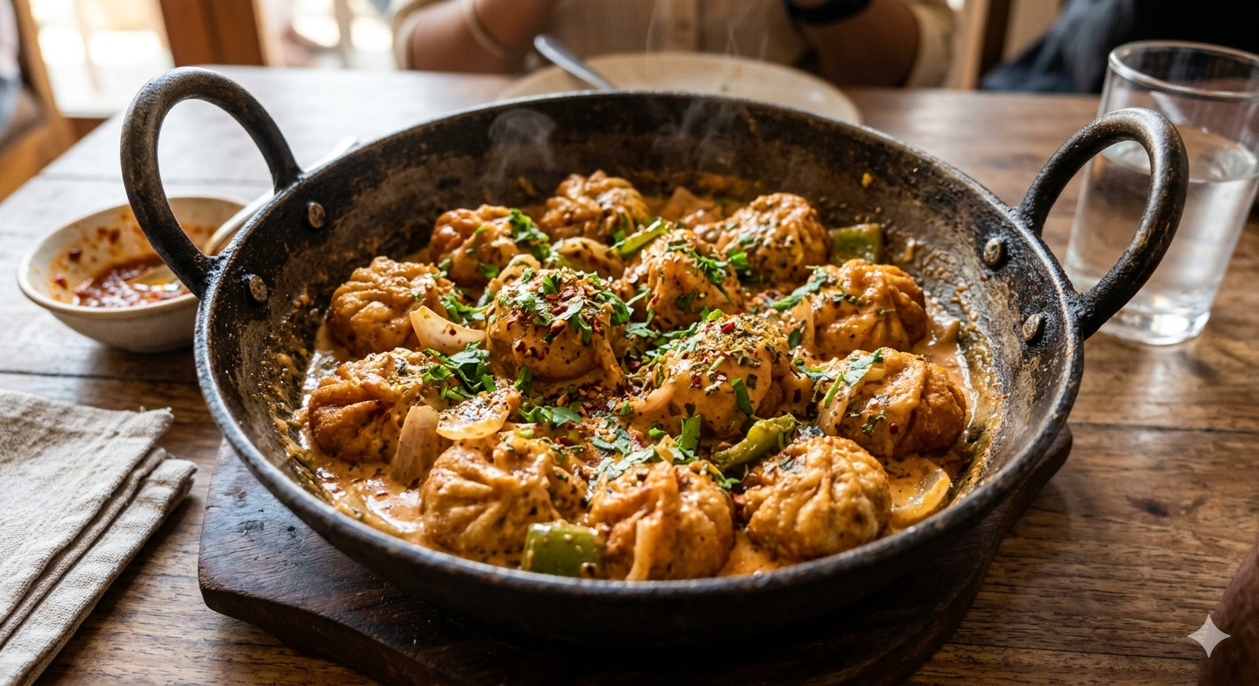 Kadhai Veg Momos (7pcs)