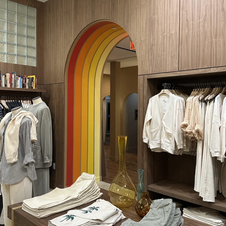 Custom Interior Rainbow Archway Feature Wall Mural, custom signage project in the San Francisco Bay Area.