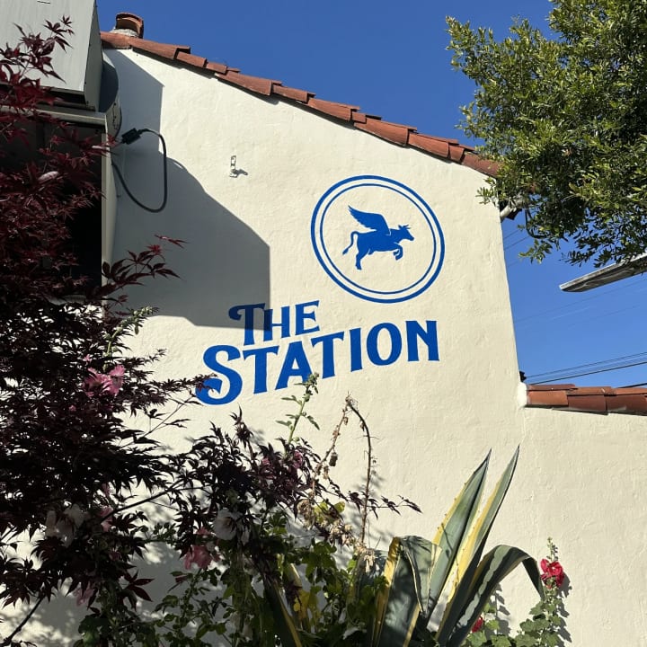 The Station Painted Exterior Wall Logo Sign, custom signage project in the San Francisco Bay Area.