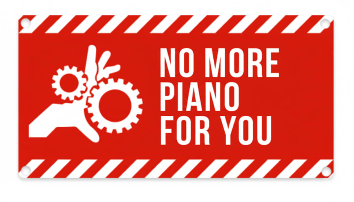 Concept red machinery warning sign with a hand and gear pictogram
