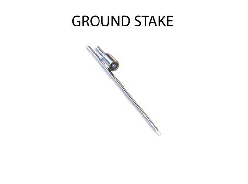 Metal ground stake accessory for a feather banner pole
