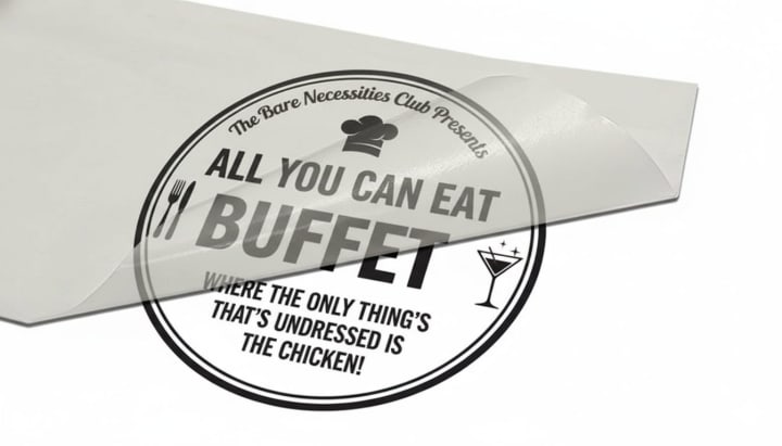 Concept display of a round black cut-vinyl graphic prepared with transfer film
