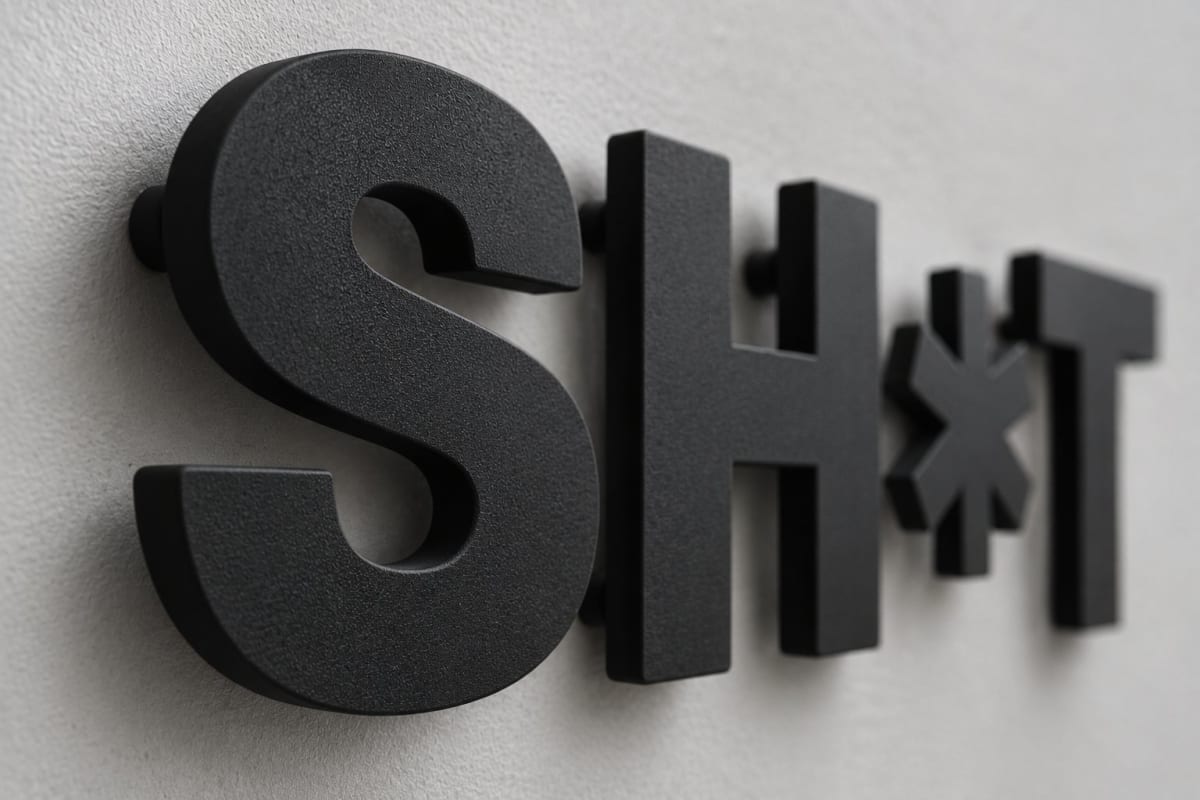 Close-up concept rendering of textured black anodized aluminum dimensional letters mounted on wall standoffs