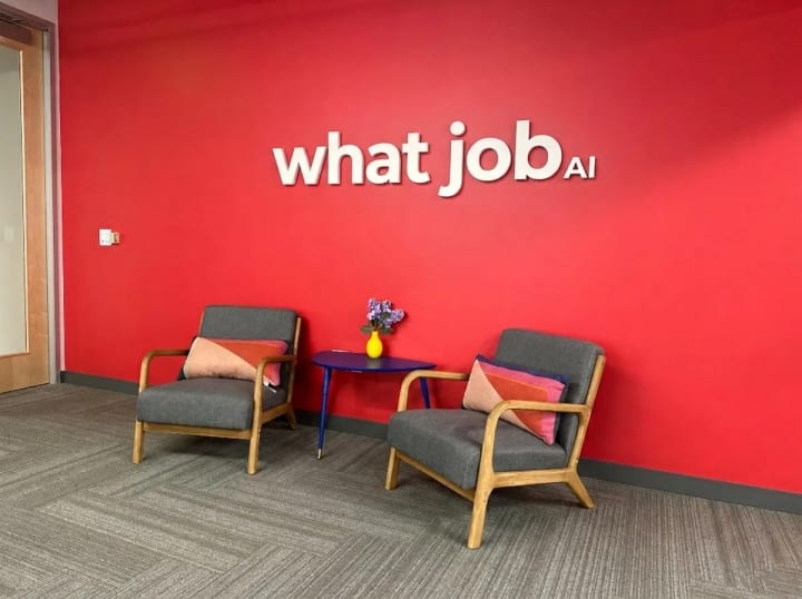 Dimensional logo letters mounted on an office wall for interior brand signage in the Bay Area