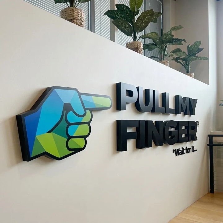 Custom dimensional signage with non-illuminated 3D letters on a Bay Area commercial storefront