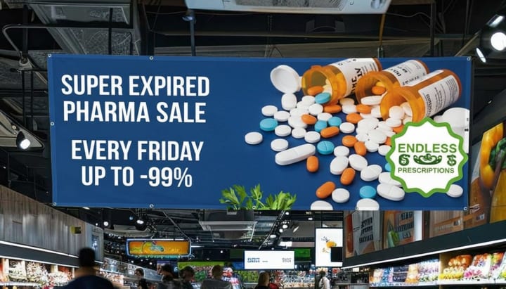 Retail sale banner concept showing high-contrast typography for quick readability