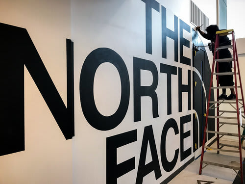 North Face Mural in progress