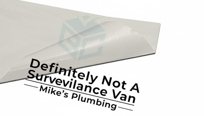 Professional vinyl lettering installation on commercial vehicle