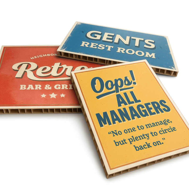 Falconboard sign example for trade show graphics