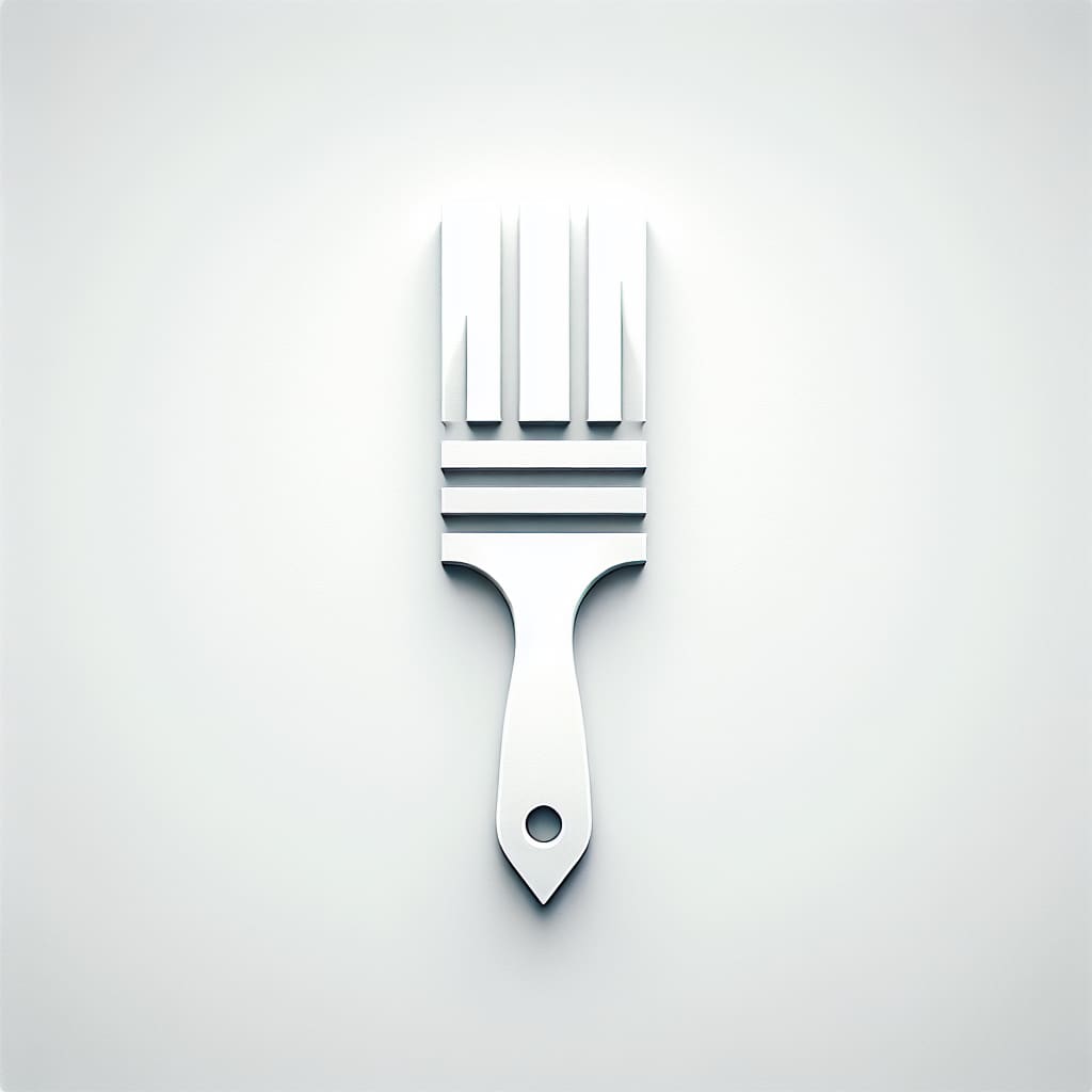 Minimalist white paintbrush design against a clean white background, representing precision in sign lettering tools.