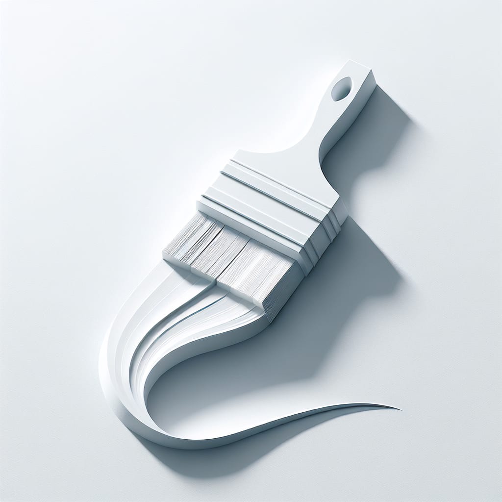 A white paintbrush with flowing paint on a light background, illustrating the artistry of hand-painted sign making.