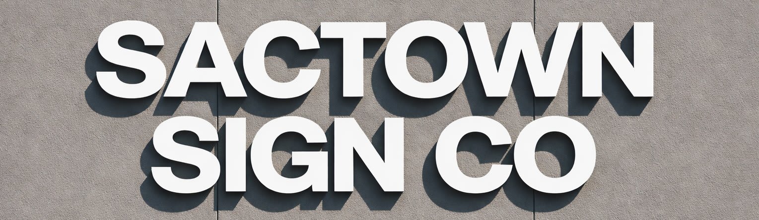 Sactown Sign Co dimensional letters mounted on a textured wall