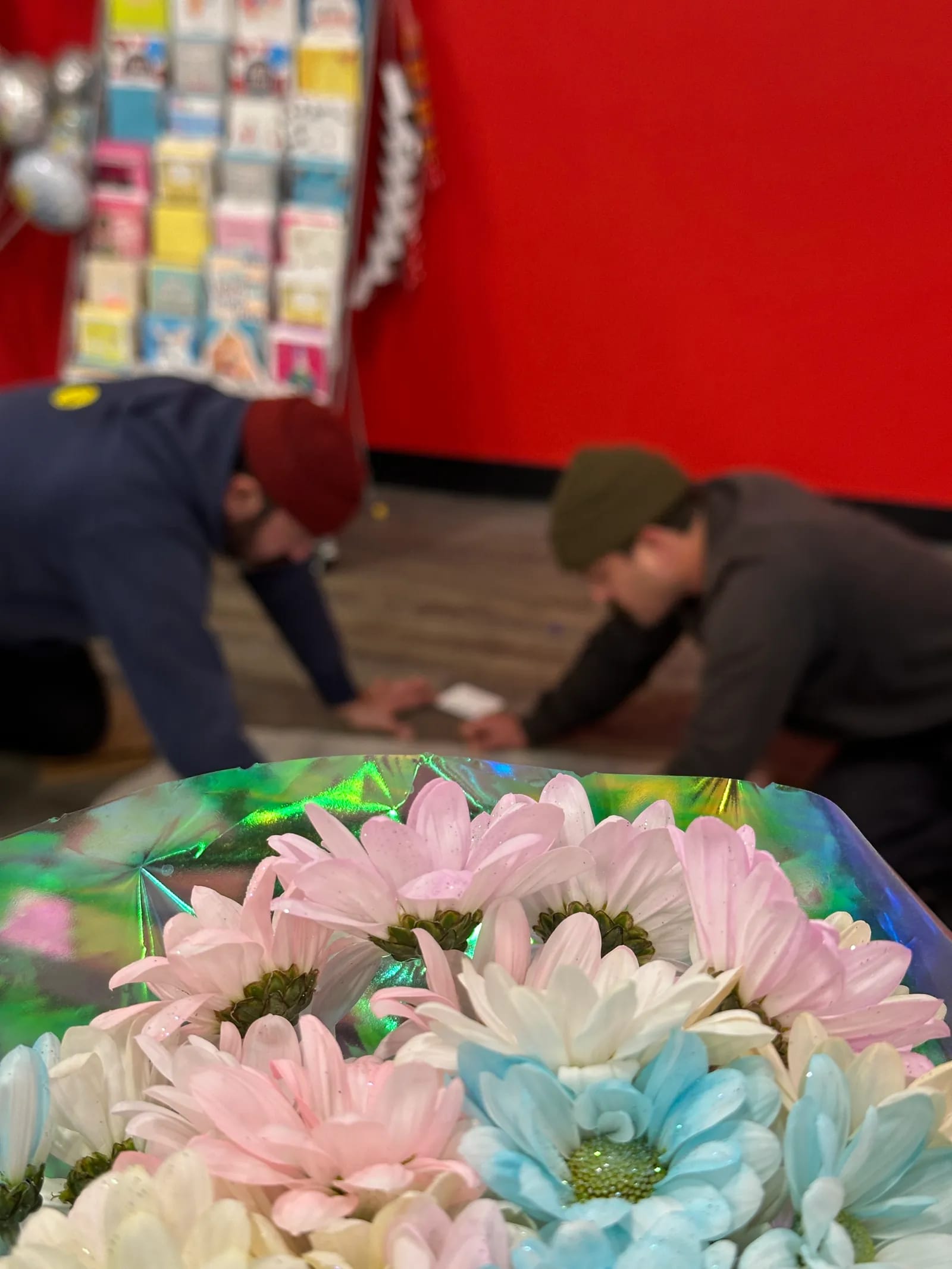 Safeway vinyl graphics installation in the floral aisle