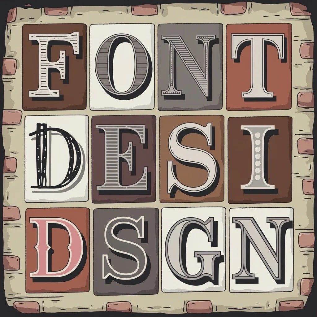 Typography samples and letter styles for custom commercial sign design