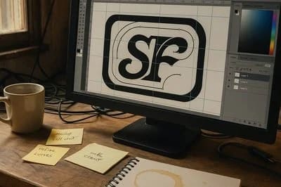 Digital design process and sign mockup creation for a San Jose sign project